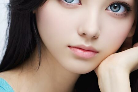 AI girl with black hair wallpaper
