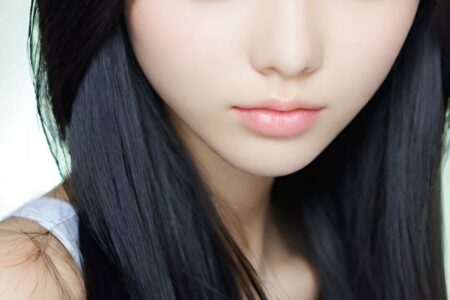 AI girl with black hair wallpaper
