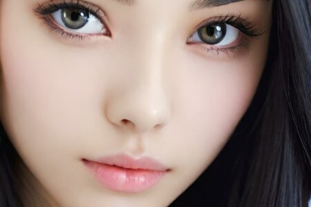 AI girl with black hair wallpaper