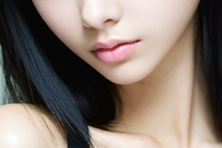 AI girl with black hair wallpaper