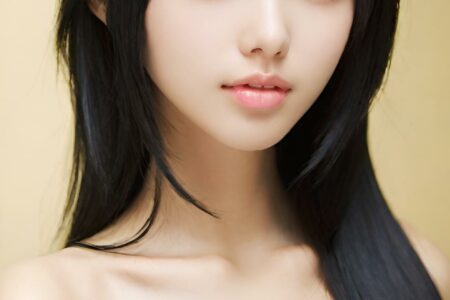 AI girl with black hair wallpaper