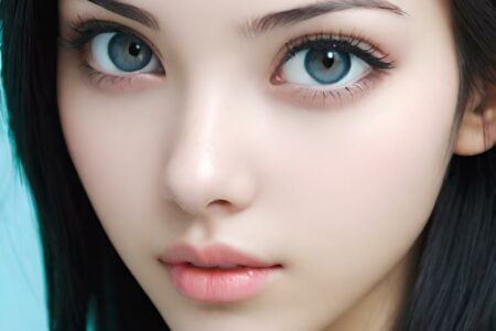 AI girl with black hair wallpaper