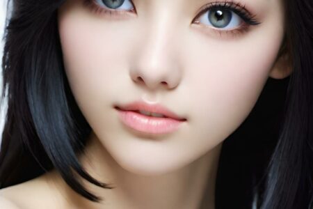 AI girl with black hair wallpaper