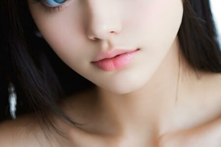 AI girl with black hair wallpaper