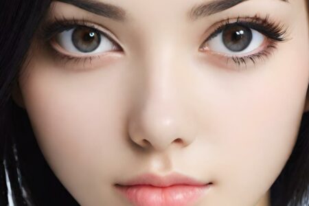 AI girl with black hair wallpaper
