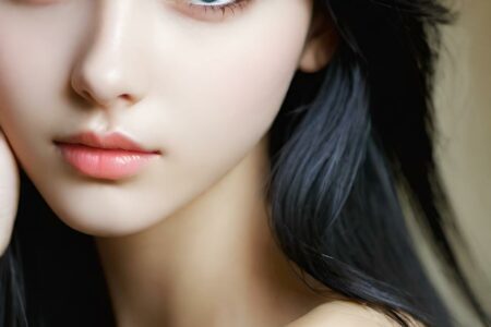 AI girl with black hair wallpaper
