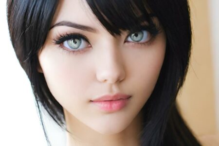 AI girl with black hair wallpaper