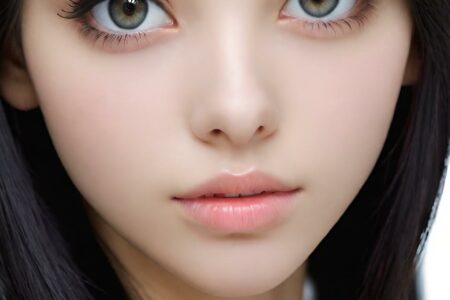 AI girl with black hair wallpaper