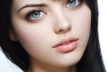AI girl with black hair wallpaper