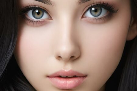 AI girl with black hair wallpaper