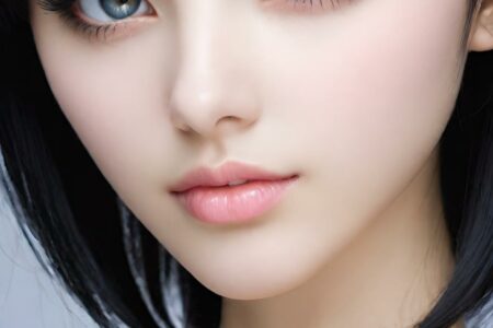 AI girl with black hair wallpaper
