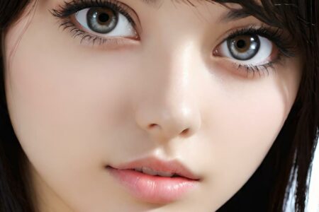 AI girl with black hair wallpaper