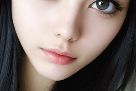 AI girl with black hair wallpaper