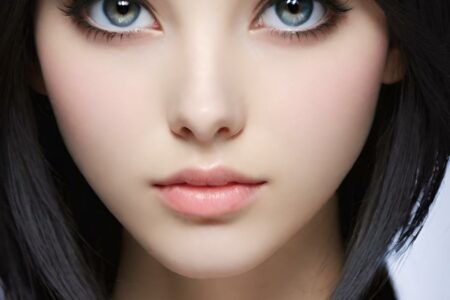 AI girl with black hair wallpaper