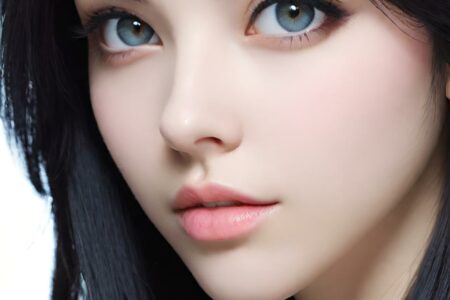 AI girl with black hair wallpaper