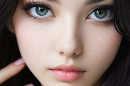 AI girl with black hair wallpaper