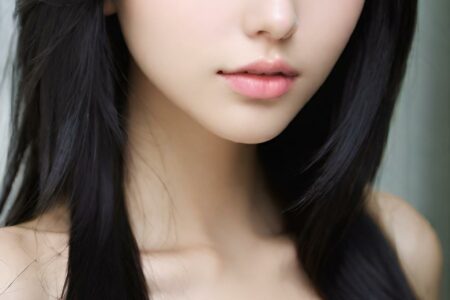 AI girl with black hair wallpaper