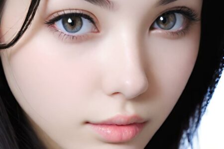 AI girl with black hair wallpaper