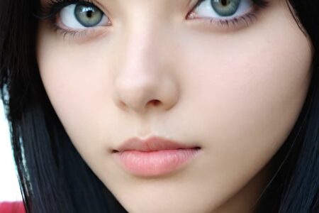 AI girl with black hair wallpaper