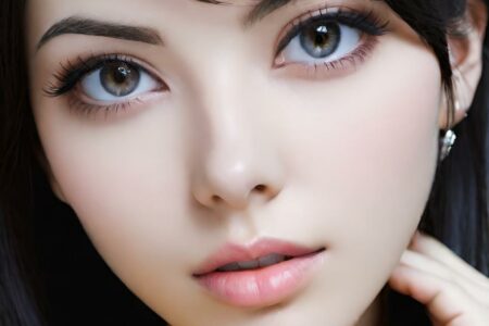 AI girl with black hair wallpaper