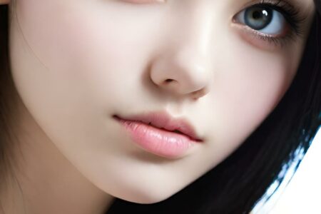 AI girl with black hair wallpaper