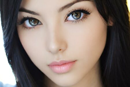 AI girl with black hair wallpaper