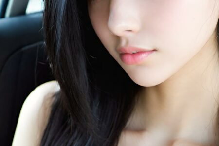 AI girl with black hair wallpaper