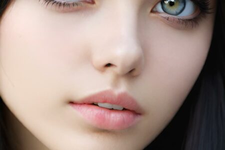 AI girl with black hair wallpaper