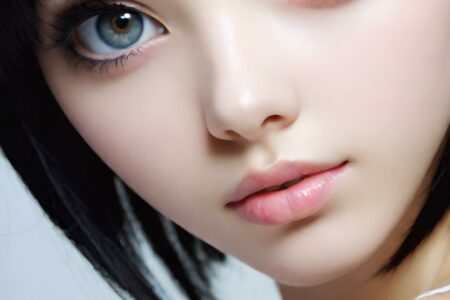 AI girl with black hair wallpaper