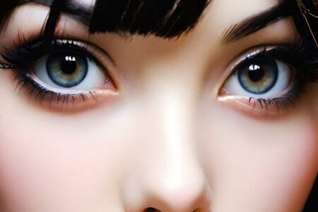 AI girl with black hair wallpaper