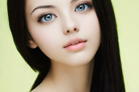 AI girl with black hair wallpaper