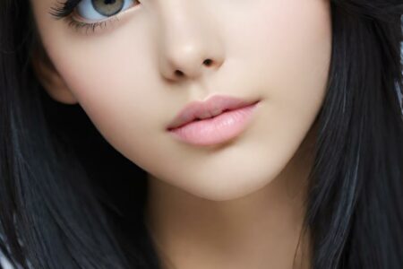 AI girl with black hair wallpaper