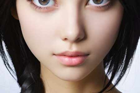 AI girl with black hair wallpaper