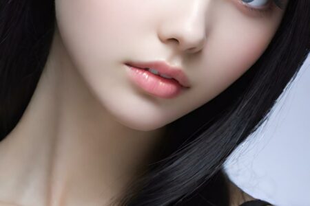 AI girl with black hair wallpaper