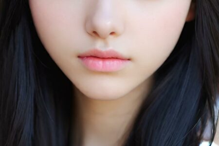 AI girl with black hair wallpaper