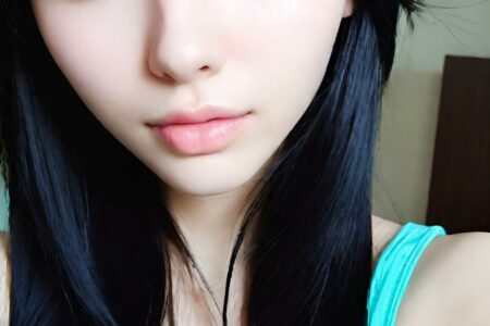 AI girl with black hair wallpaper