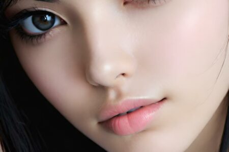 AI girl with black hair wallpaper