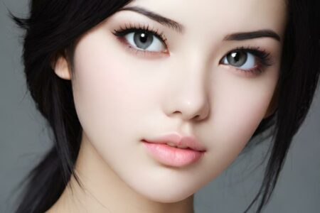 AI girl with black hair wallpaper
