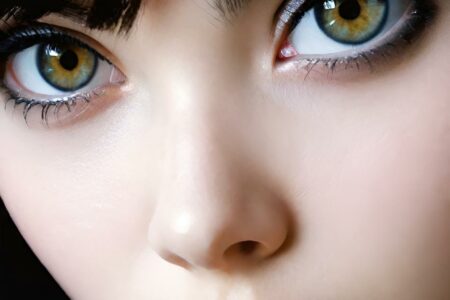 AI girl with black hair wallpaper