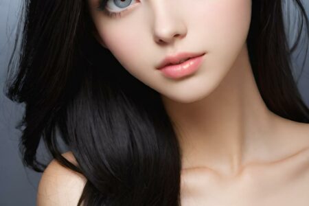AI girl with black hair wallpaper