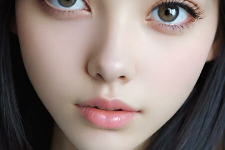 AI girl with black hair wallpaper