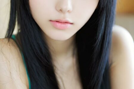 AI girl with black hair wallpaper