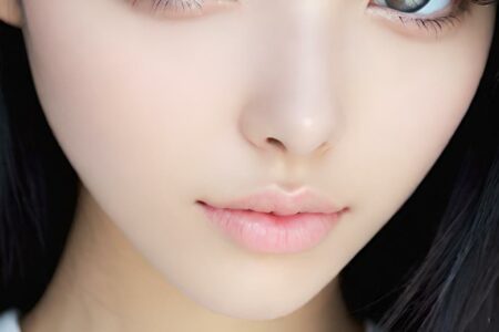 AI girl with black hair wallpaper