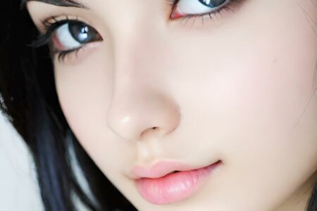 AI girl with black hair wallpaper