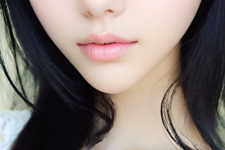 AI girl with black hair wallpaper