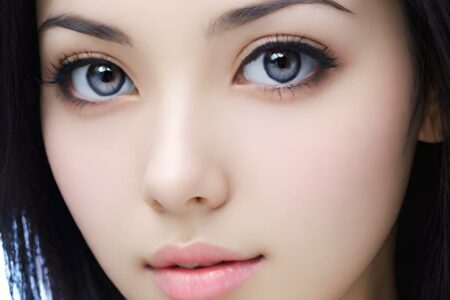 AI girl with black hair wallpaper