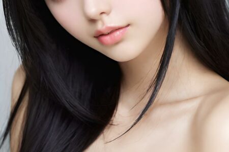 AI girl with black hair wallpaper