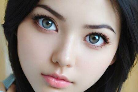 AI girl with black hair wallpaper