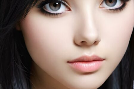 AI girl with black hair wallpaper