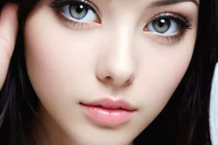 AI girl with black hair wallpaper